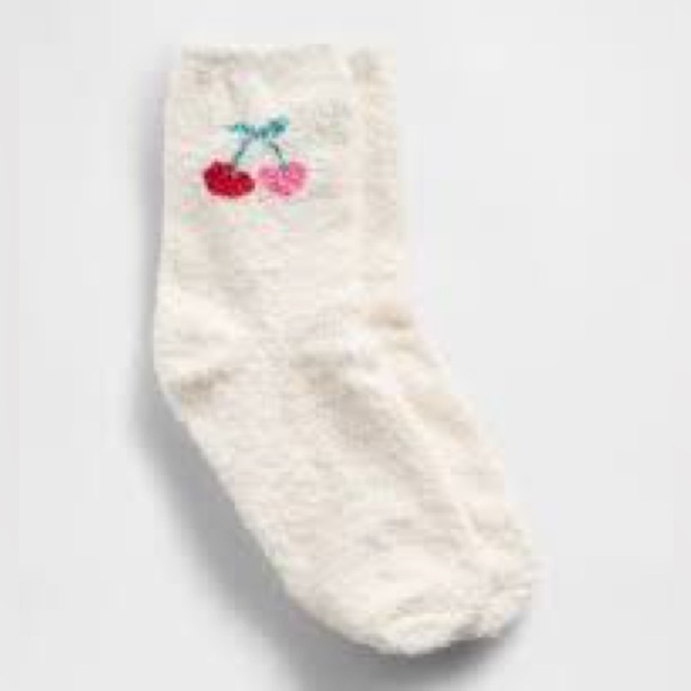 💕2/$20💕 NWT Gap Kids Cozy Socks Ivory Cherry Print